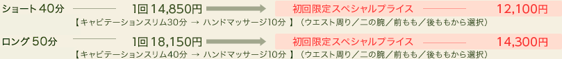 コース料金（キャンペーン期間のお得なコース価格になります。）